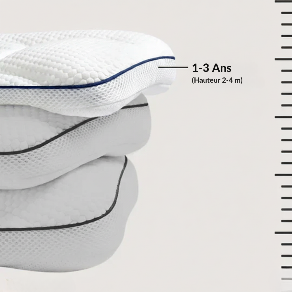 FLUFFY CLOUD - Oreiller cervical pour enfants en Coton Anti-Bactérien et Respirant.