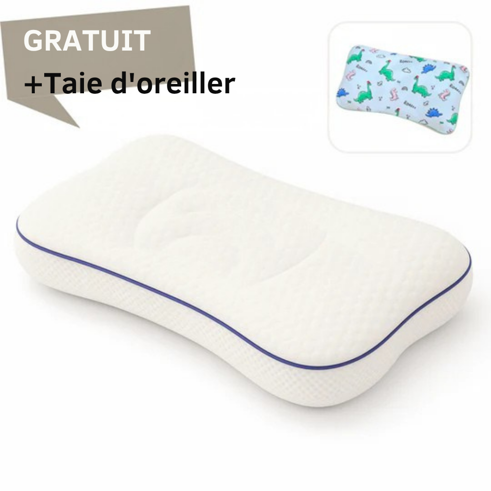 FLUFFY CLOUD - Oreiller cervical pour enfants en Coton Anti-Bactérien et Respirant.