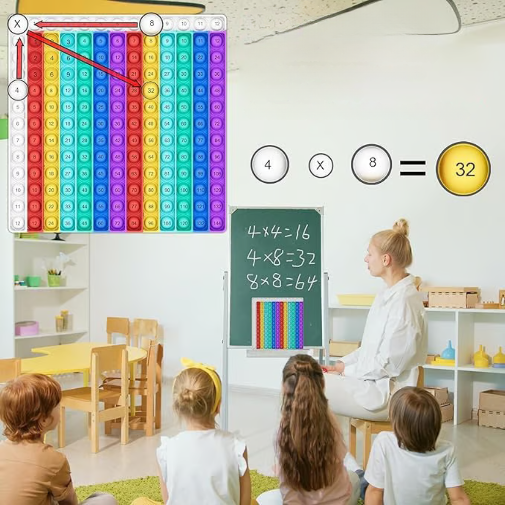 Boardtoy - Jeu de Pratique des Tables de Multiplication 12x12 Portable