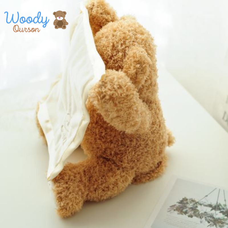 Woody Ourson™ | Ours en peluche animé cache-cache