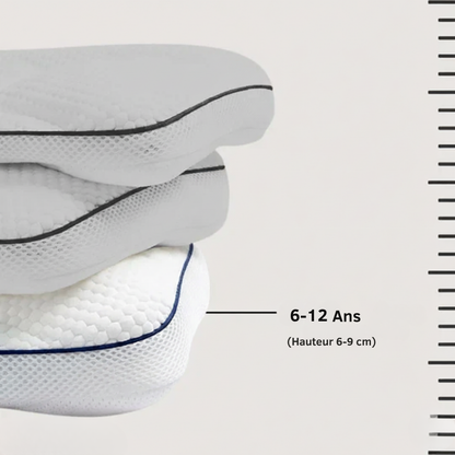 FLUFFY CLOUD - Oreiller cervical pour enfants en Coton Anti-Bactérien et Respirant.