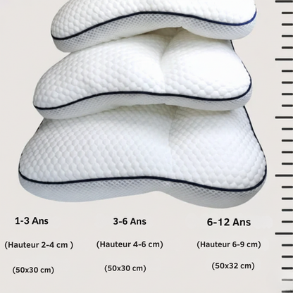 FLUFFY CLOUD - Oreiller cervical pour enfants en Coton Anti-Bactérien et Respirant.