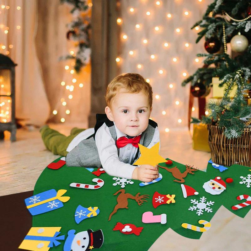 Wizico™ | Jeu de décoration d'arbre de noël en feutre pour enfants