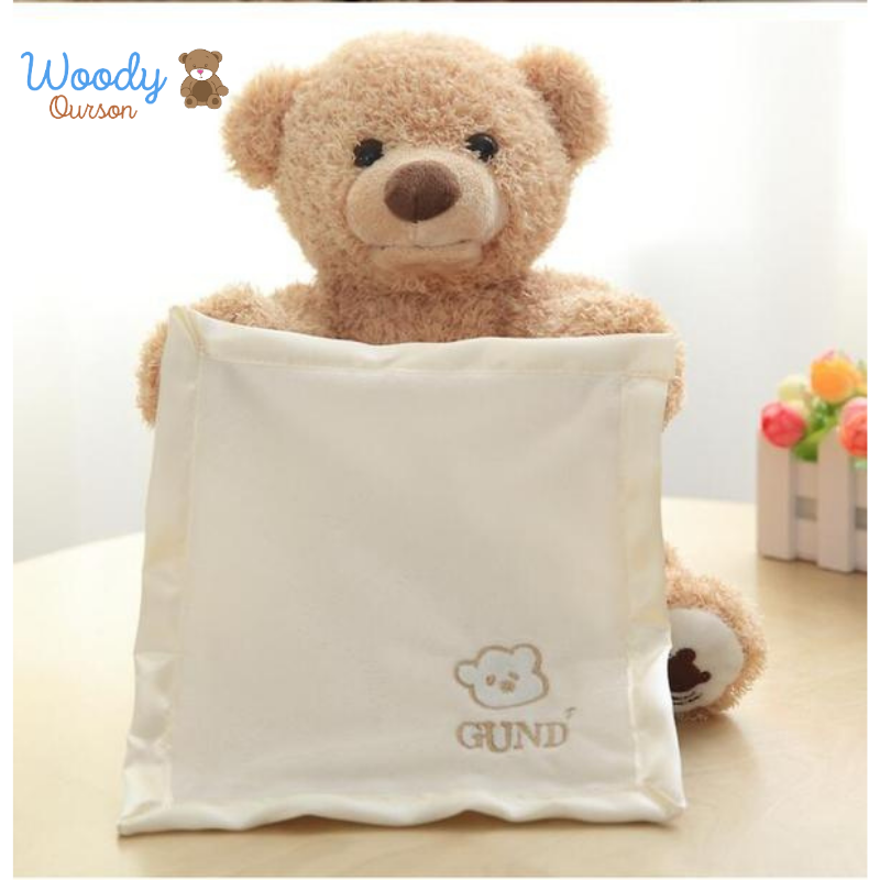 Woody Ourson™ | Ours en peluche animé cache-cache