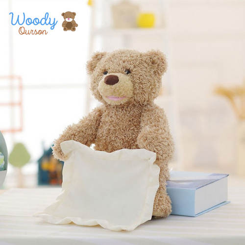 Woody Ourson™ | Ours en peluche animé cache-cache