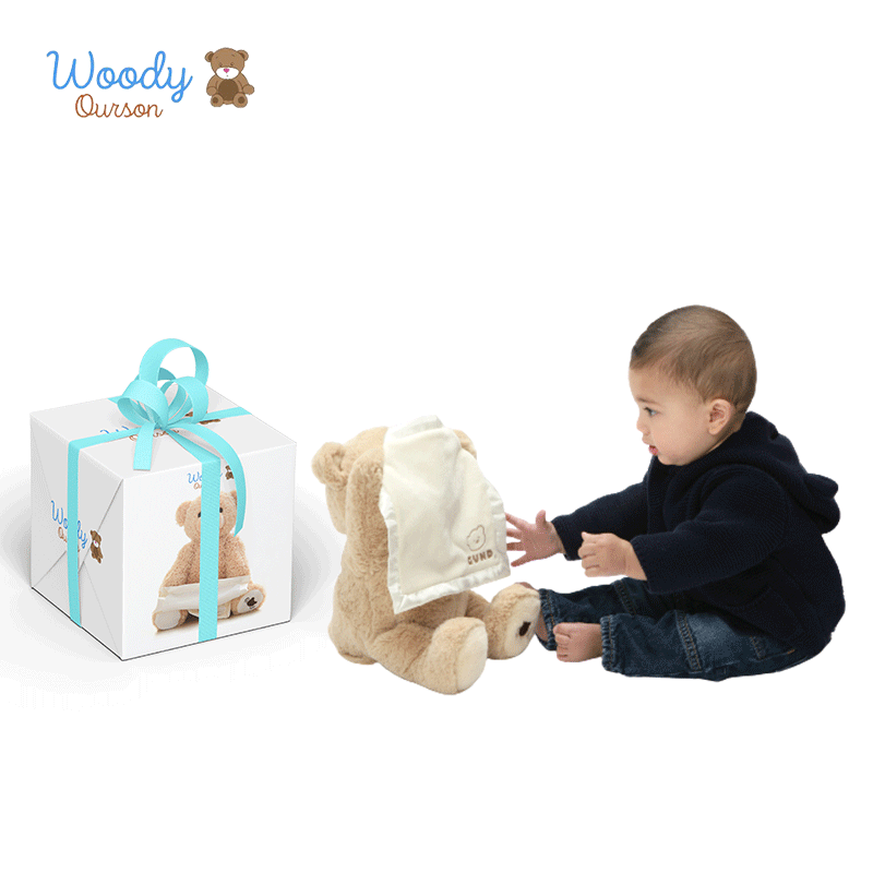 Woody Ourson™ | Ours en peluche animé cache-cache